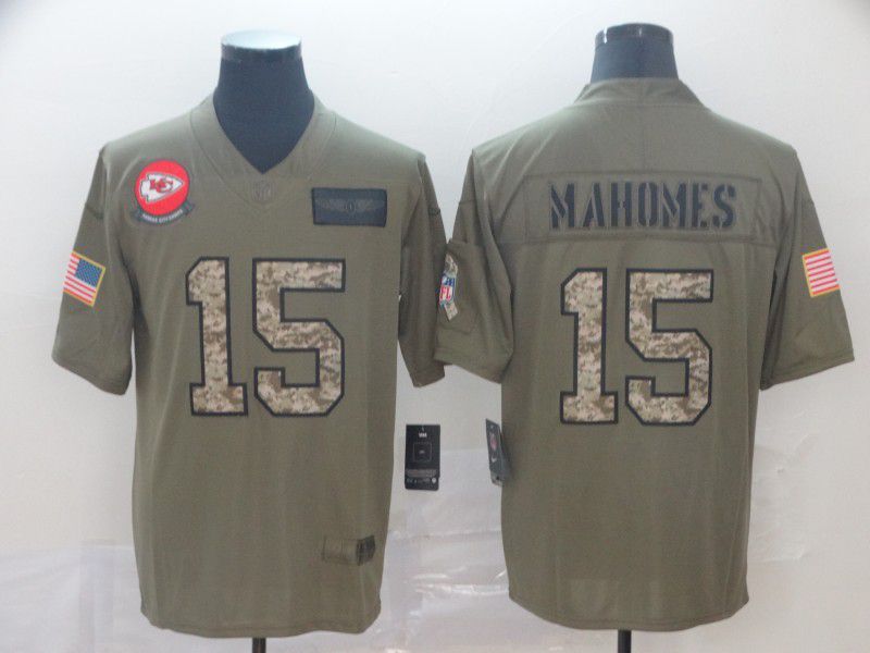Men Kansas City Chiefs #15 Mahomes Camo Nike Olive Salute To Service Limited NFL Jersey->carolina panthers->NFL Jersey